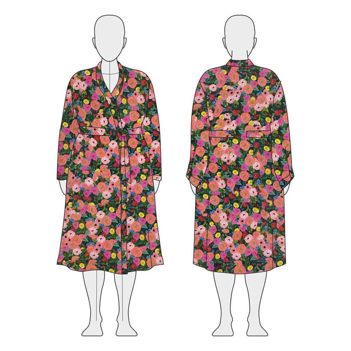 Damen Bademantel Amelia - Komplett-Set Gr. 34-56, Rayon in Juliet Rose- extra lang