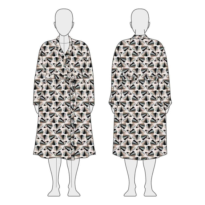 Damen Bademantel Amelia - Komplett-Set Gr. 34-56, Rayon Ginko Grau extra lang