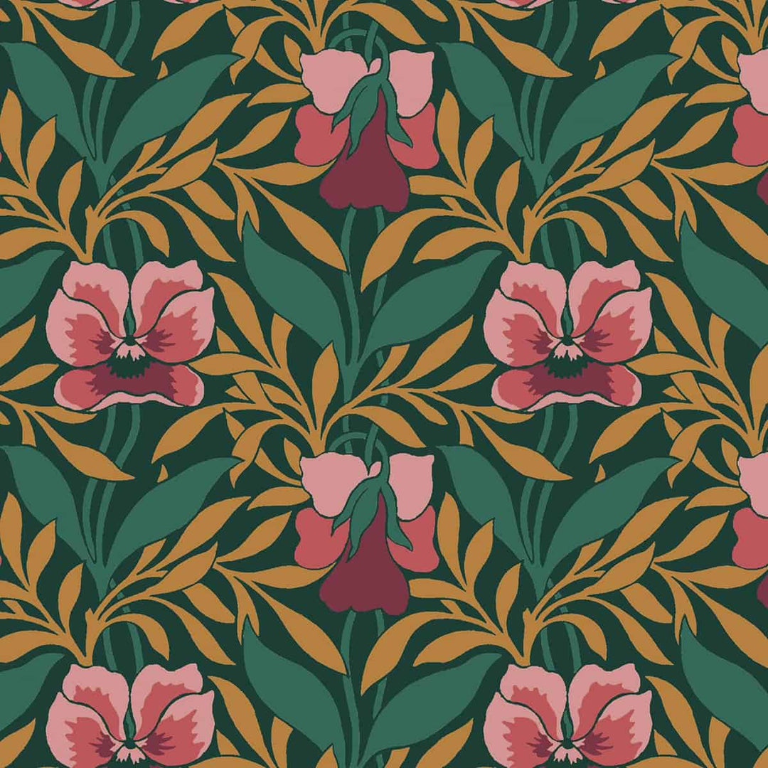 Liberty London Quilting Cotton Pansy Meadow A (Extrabreite Rückseite)