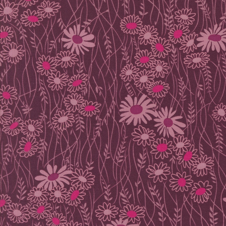 Moda Fabrics - V and Co. - Color Crush - Minge Florals in Plum