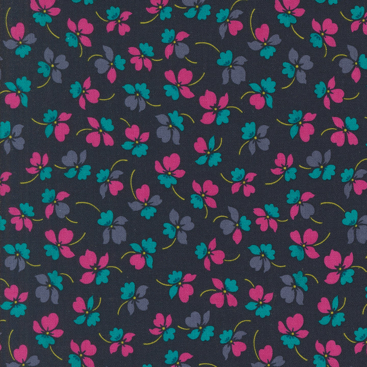 Moda Fabrics - V and Co. - Color Crush - Flourish Floras in Indigo
