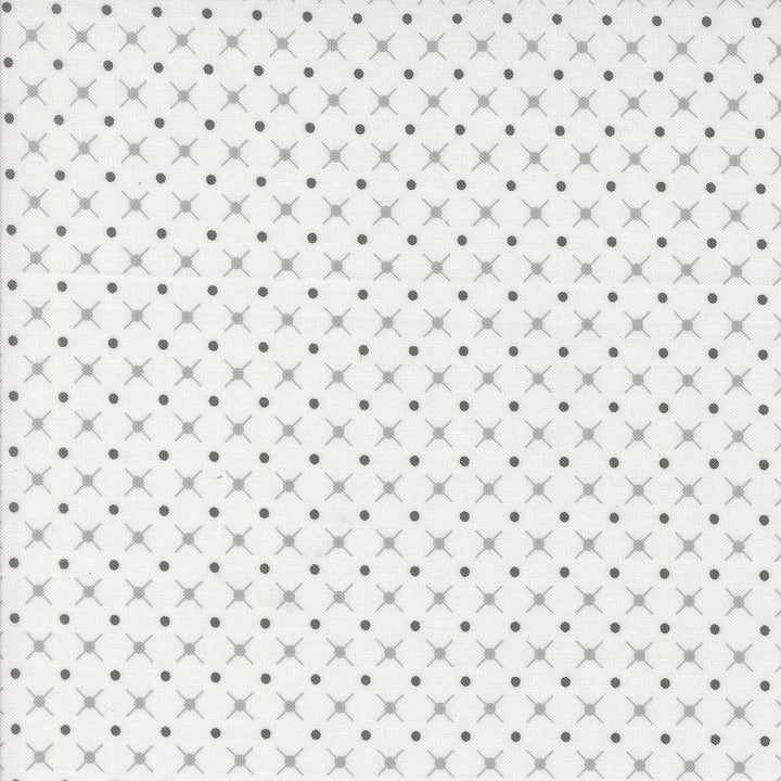 Moda Fabrics - V and Co. - Color Crush - X and O Blenders Dot in Off White and Silver
