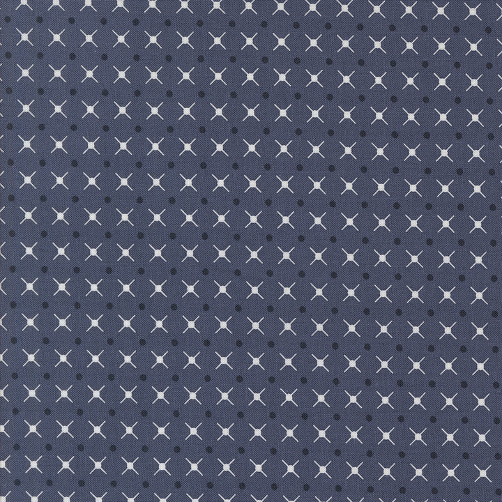 Moda Fabrics - V and Co. - Color Crush - X and O Blenders Dot in Indigo