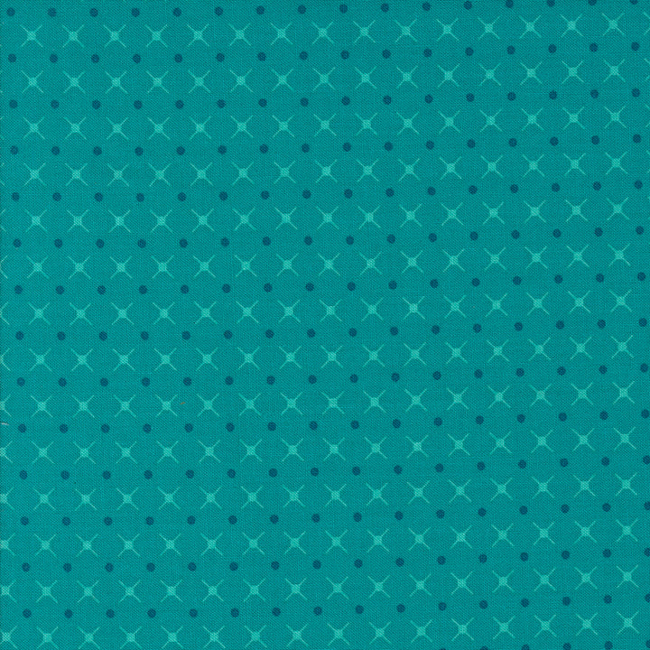 Moda Fabrics - V and Co. - Color Crush - X and O Blenders Dot in Turquoise