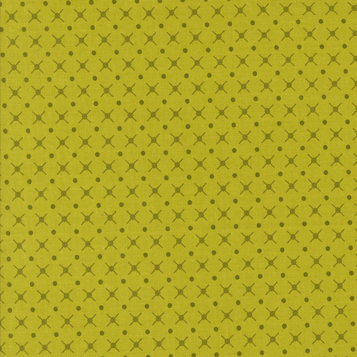 Moda Fabrics - V and Co. - Color Crush - X and O Blenders Dot in Lime