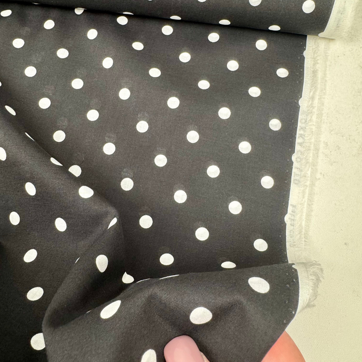 Kokka - Suplima Premium Cotton Dot - Schwarz