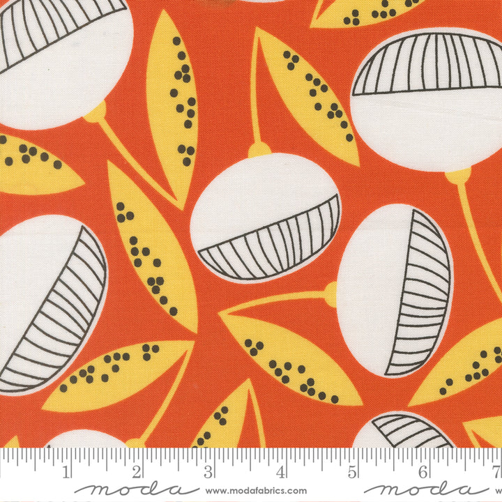 Moda Fabrics - Zen Chic - Balisong - Fruitique Large Floral in Papaya