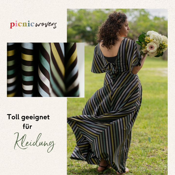 Art Gallery Fabrics - Suzy Quilts - Picnic Wovens - Stripe in Veggie