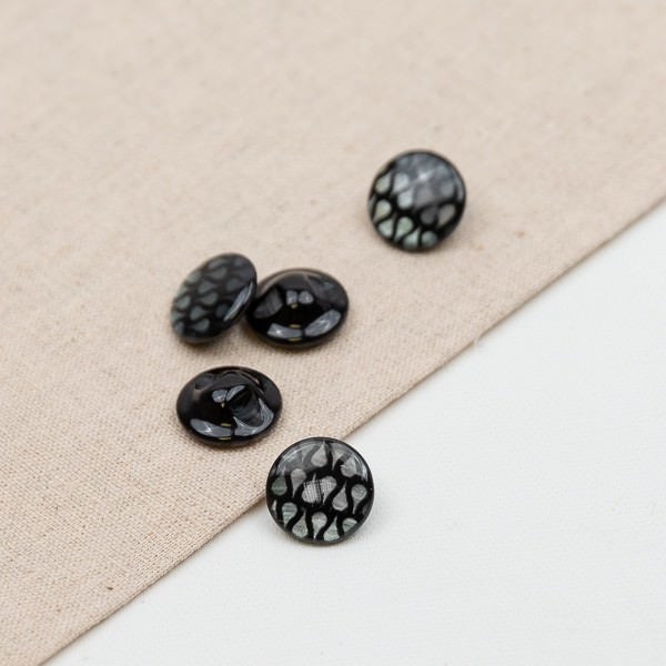 FRATELLI BONFANTI - Knopf 15,2 mm in Grau/Perlmutt