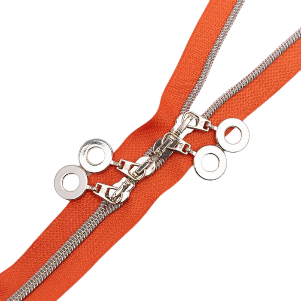 Premium Reißverschluss - 120cm - Burnt Orange mit Donut-Zipper