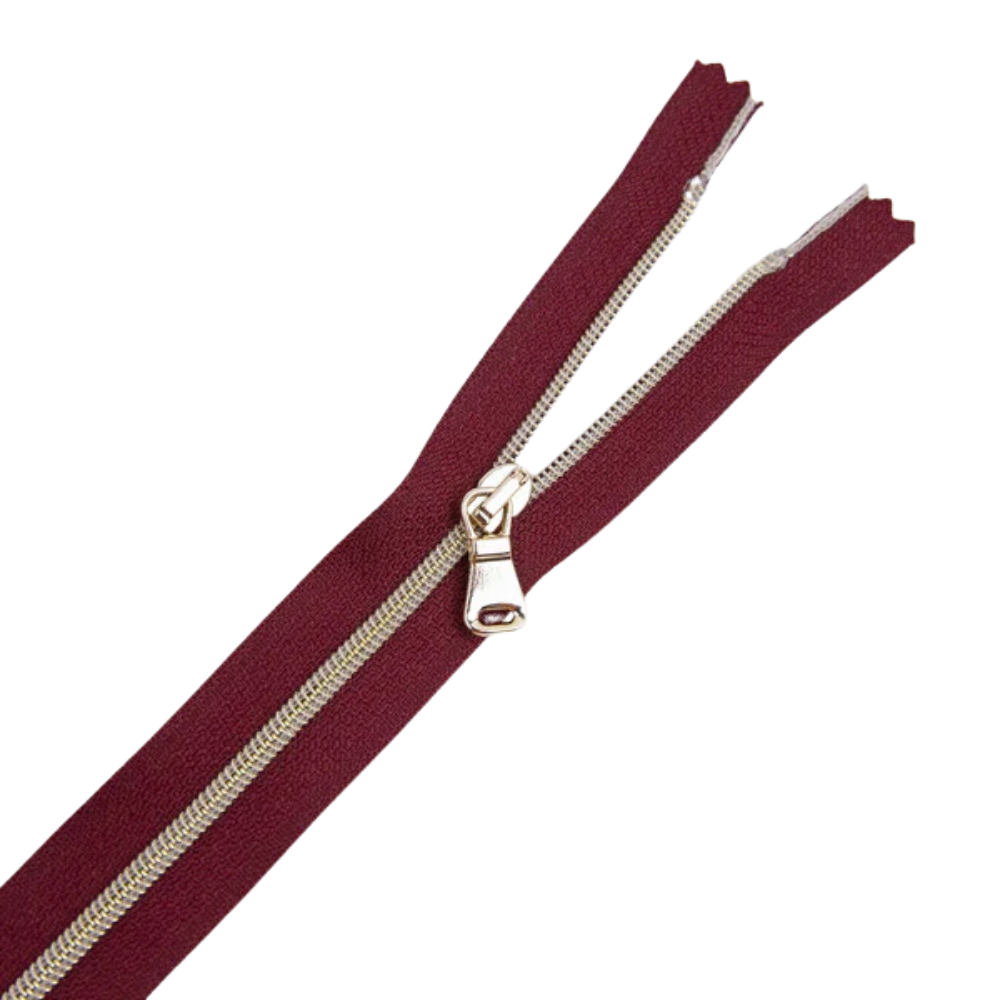 Premium Reißverschluss - 50cm - schmal in Maroon