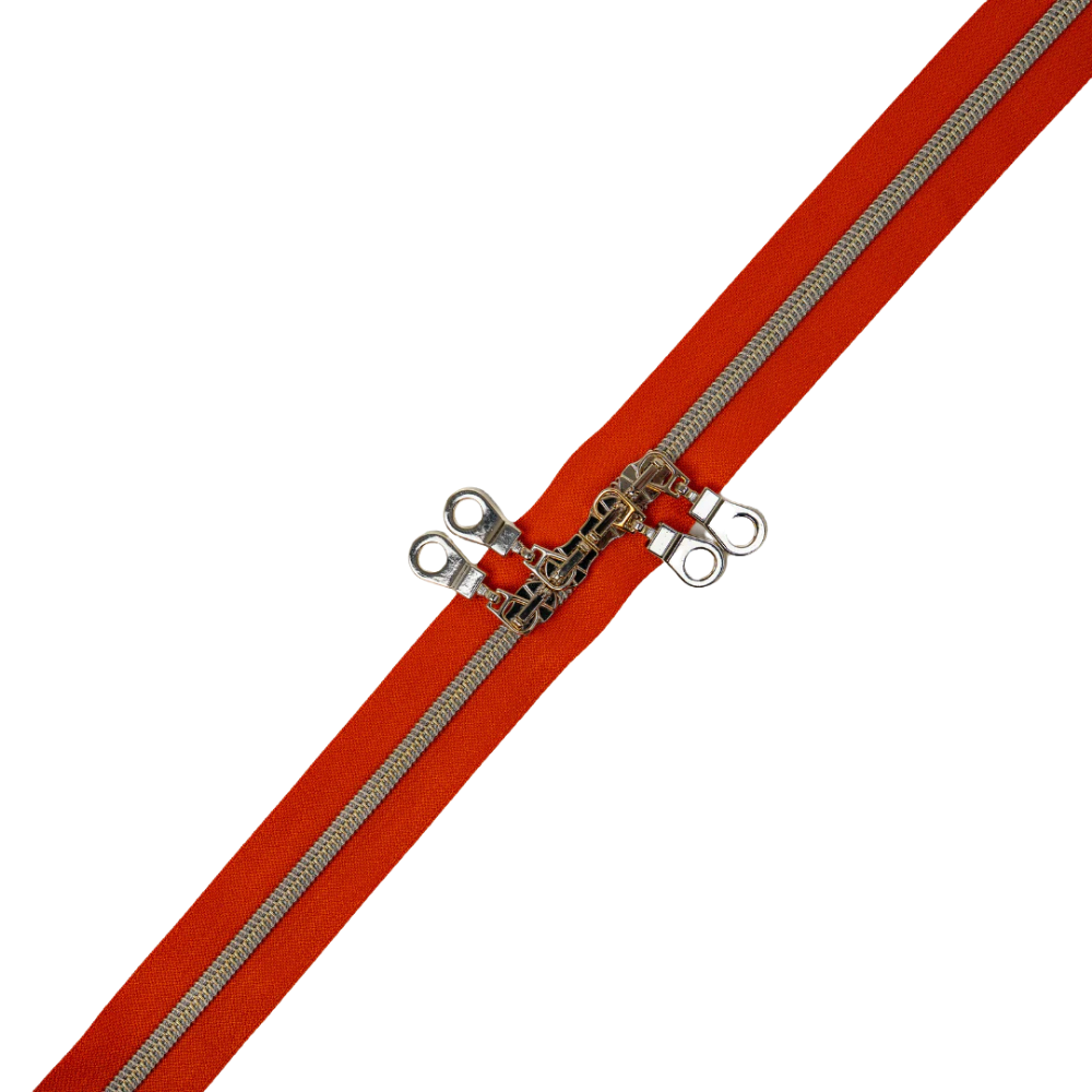 Premium Reißverschluss - 120cm - Burnt Orange mit Zipper Tokio