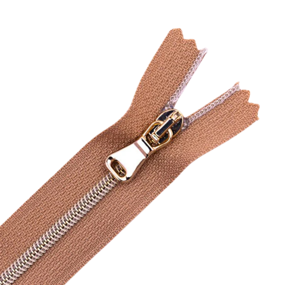 Premium Reißverschluss - 50cm - schmal in Cinnamon