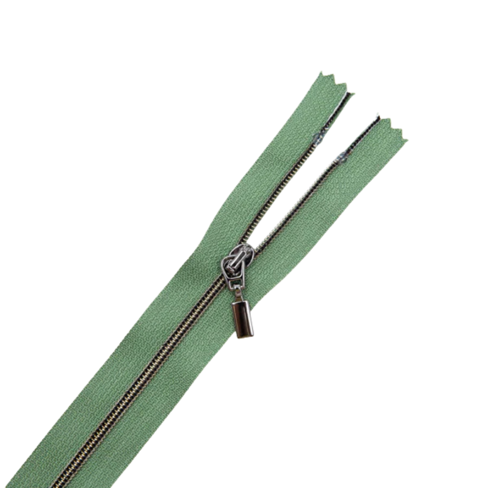 Premium Reißverschluss -50cm - schmal in Asparagus (Gunmetal)