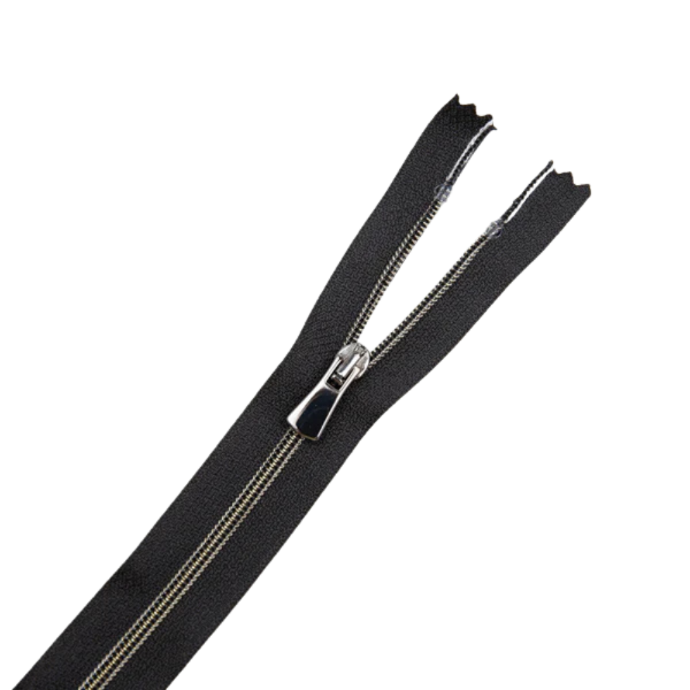 Premium Reißverschluss -50cm - schmal in Schwarz (Gunmetal)