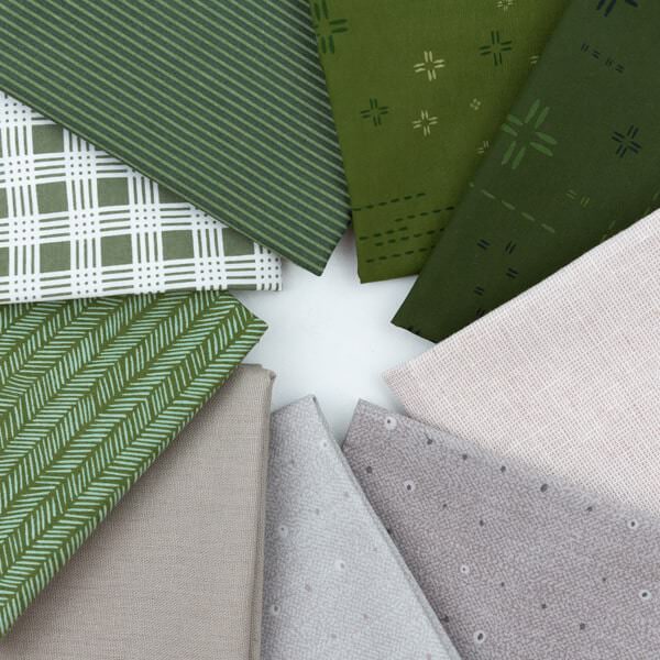 Barbaras Basics - Set - Taupe/Grün - 9 Fat Quarter