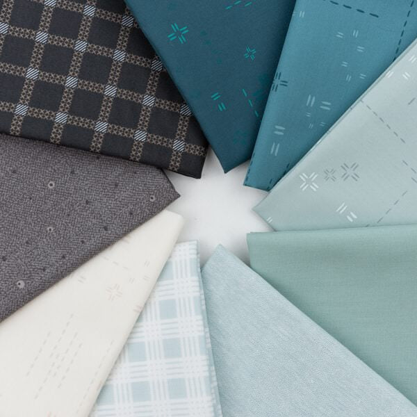 Barbaras Basics - Set - Aqua/Grau- 9 Fat Quarter