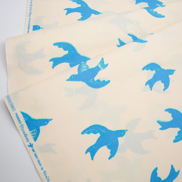 Windham-Heather Ross - Bluebird in Ivory - Extrabreiter Rückseitenstoff