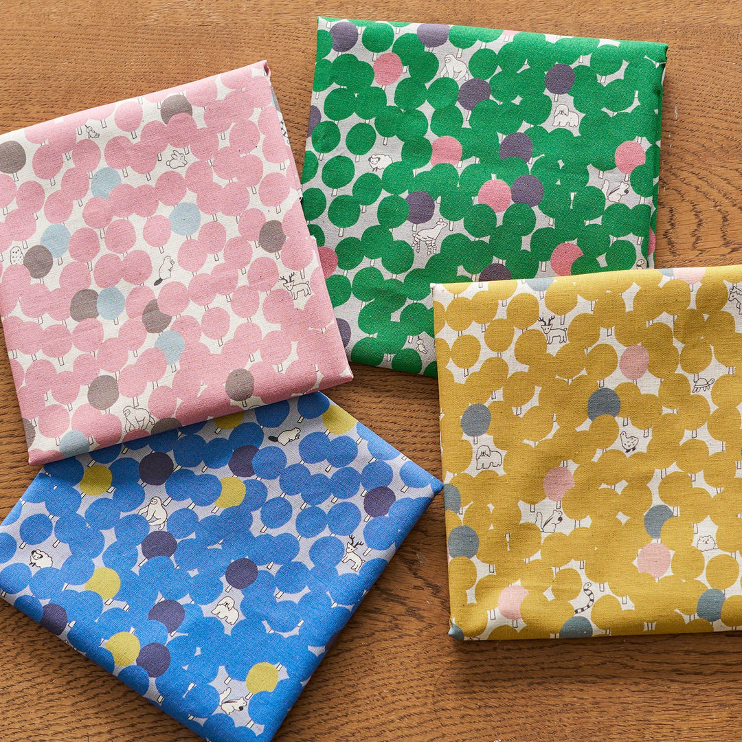 Kokka  Cotton Linen Sheeting - Marble SUD - Tree Dot in Senf