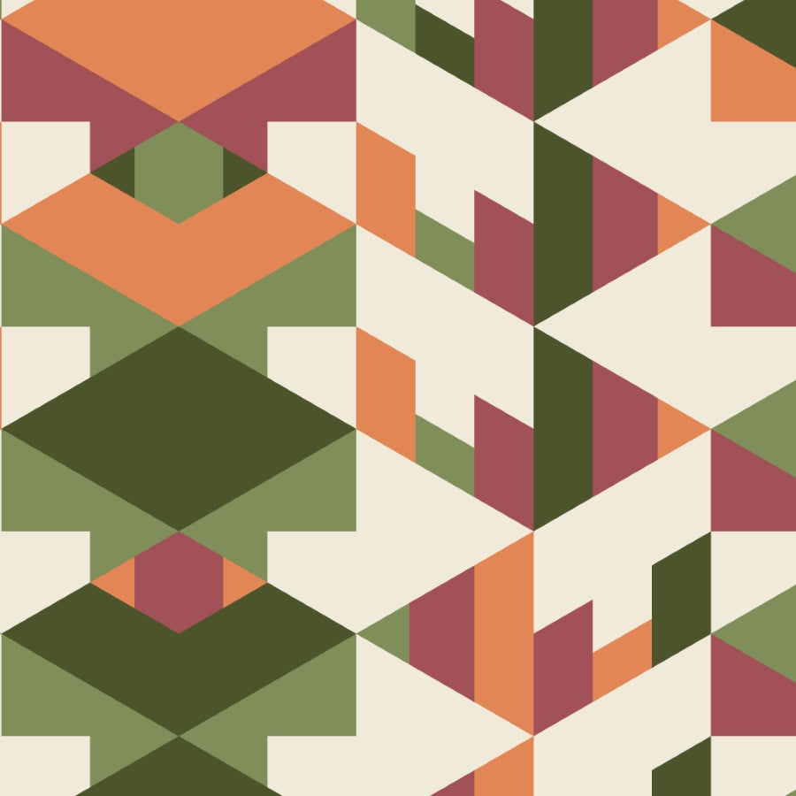Cloud9 - Frank Lloyd Wright - American Bold - Hollyhock in Orange/Green