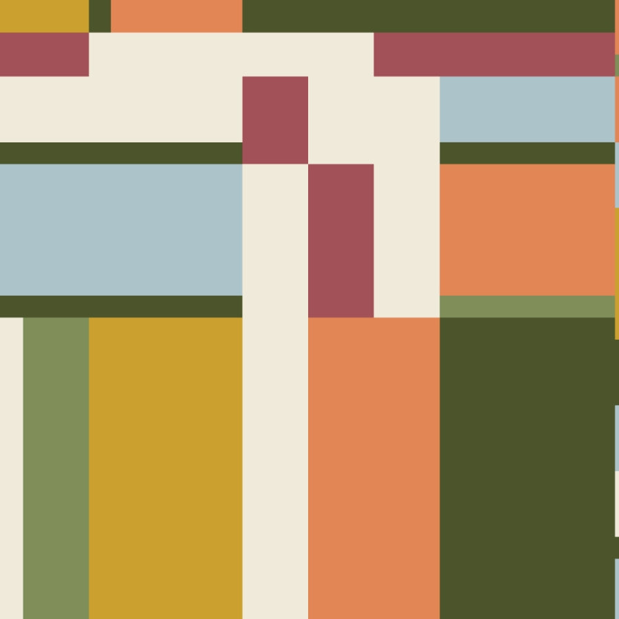 Cloud9 - Frank Lloyd Wright - American Bold - Oak Park in Orange/Green