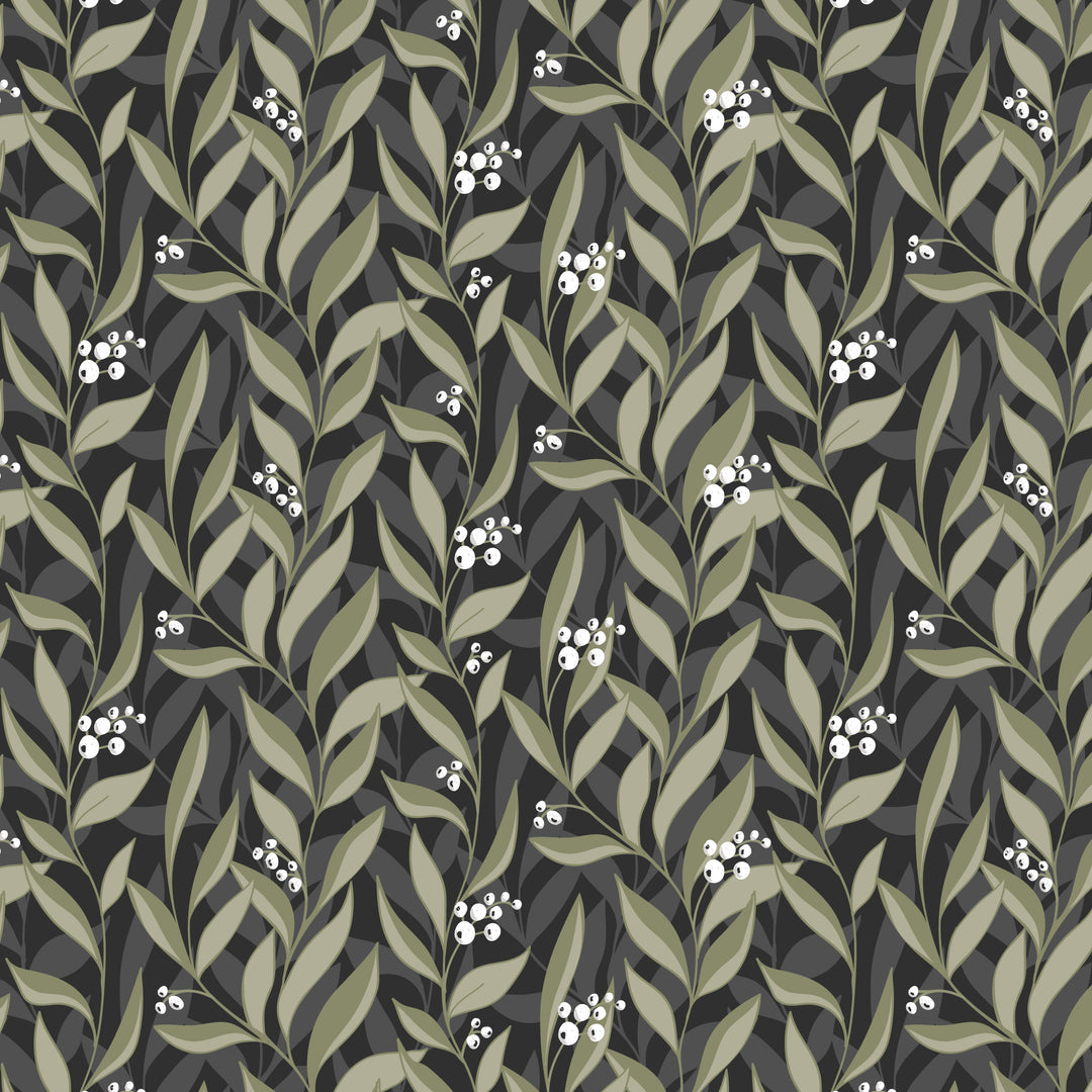 Cloud9 – Lisee Ree Designs – Twilight Reverie – Nightvine in Ebony/Moss