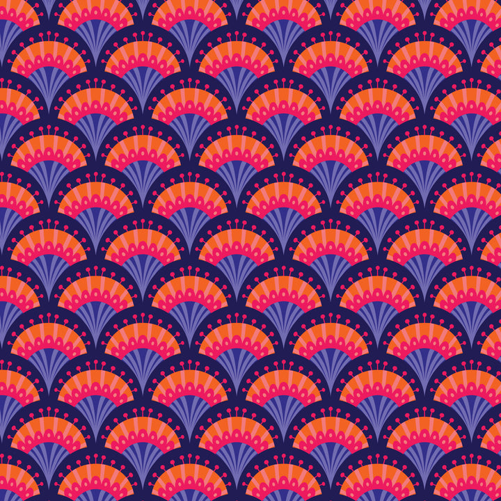 Cloud9 – Jojulein Design – Blooming Garden – Fan Flowers in Navy