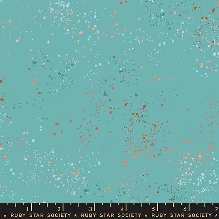 Speckled in Turquoise metallic - Rückseitenstoff (extrabreit) - Reststück 1,1m