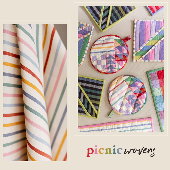 Art Gallery Fabrics - Suzy Quilts - Picnic Wovens - Stripe in Sun Dress