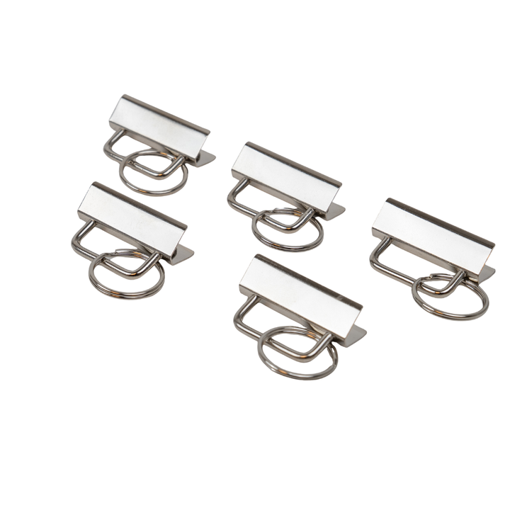 40mm Schlüsselanhänger Rohling in Nickel - 5er Set
