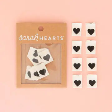Webetiketten von Sarah Hearts: Black Heart (8 Stück)
