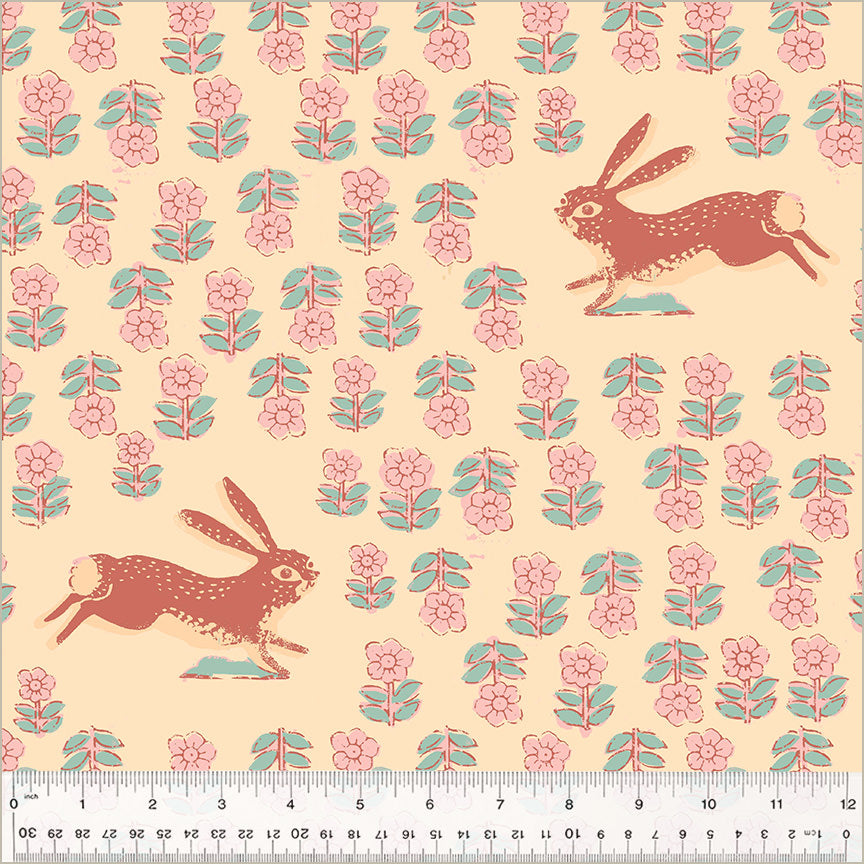 Windham-Heather Ross - Rabbit in Blush - Extrabreiter Rückseitenstoff