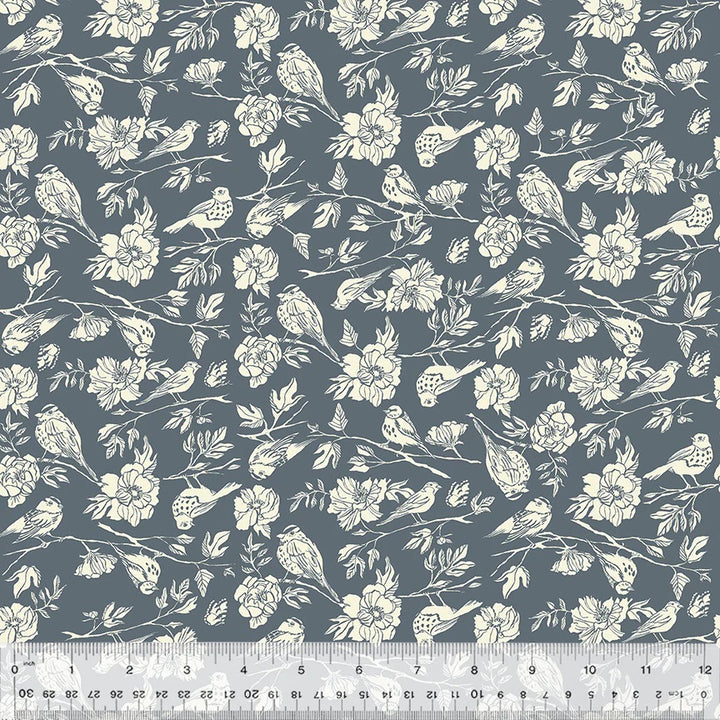 Windham Fabrics - Jennifer Moore/Monaluna - Lush Life - Birdsong in Periwinkle