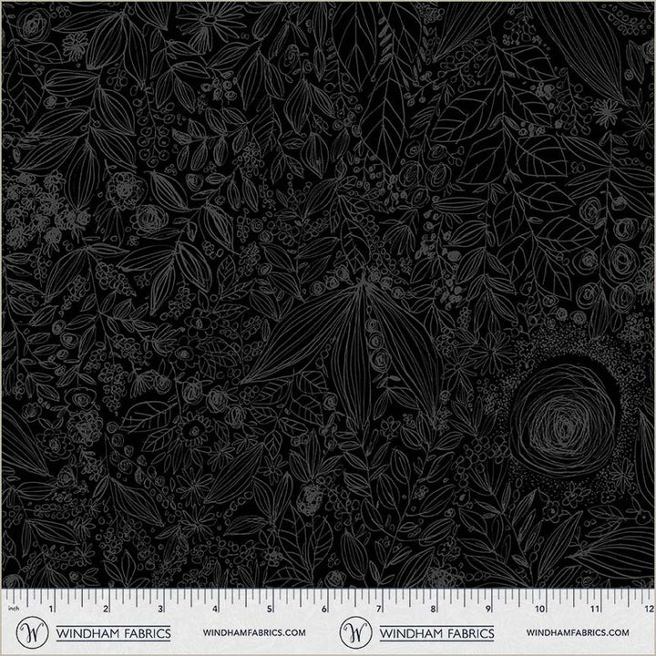 Windham- Whistler Studios - 108" Quilt Back - Daydream in black on Black (Extrabreiter Rückseitenstoff)