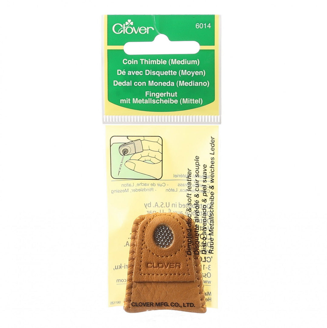 Clover Leder - Fingerhut mit Metallplatte in Medium