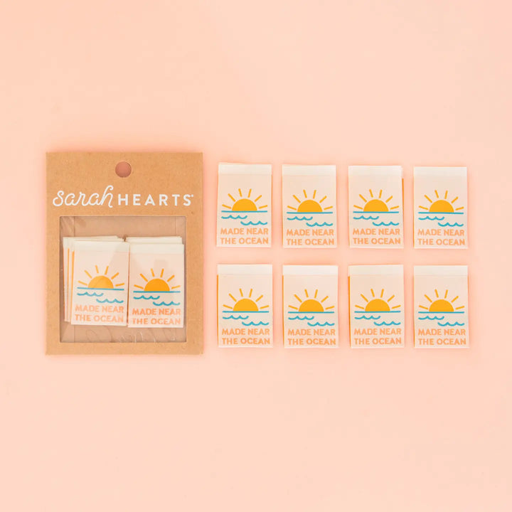 Webetiketten von Sarah Hearts: Made near the Ocean (8 Stück)