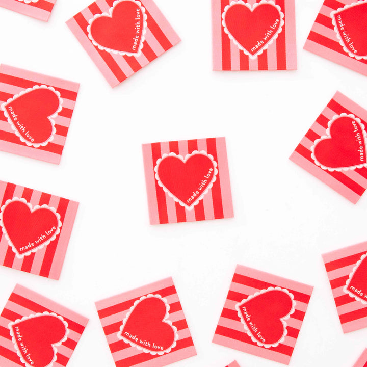 Webetiketten von Sarah Hearts: Made with Love Valentines Heart