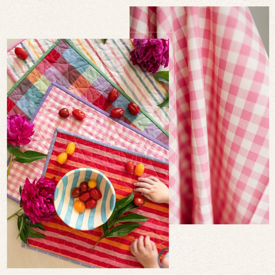 Art Gallery Fabrics - Suzy Quilts - Picnic Wovens - Gingham in Bubblegum