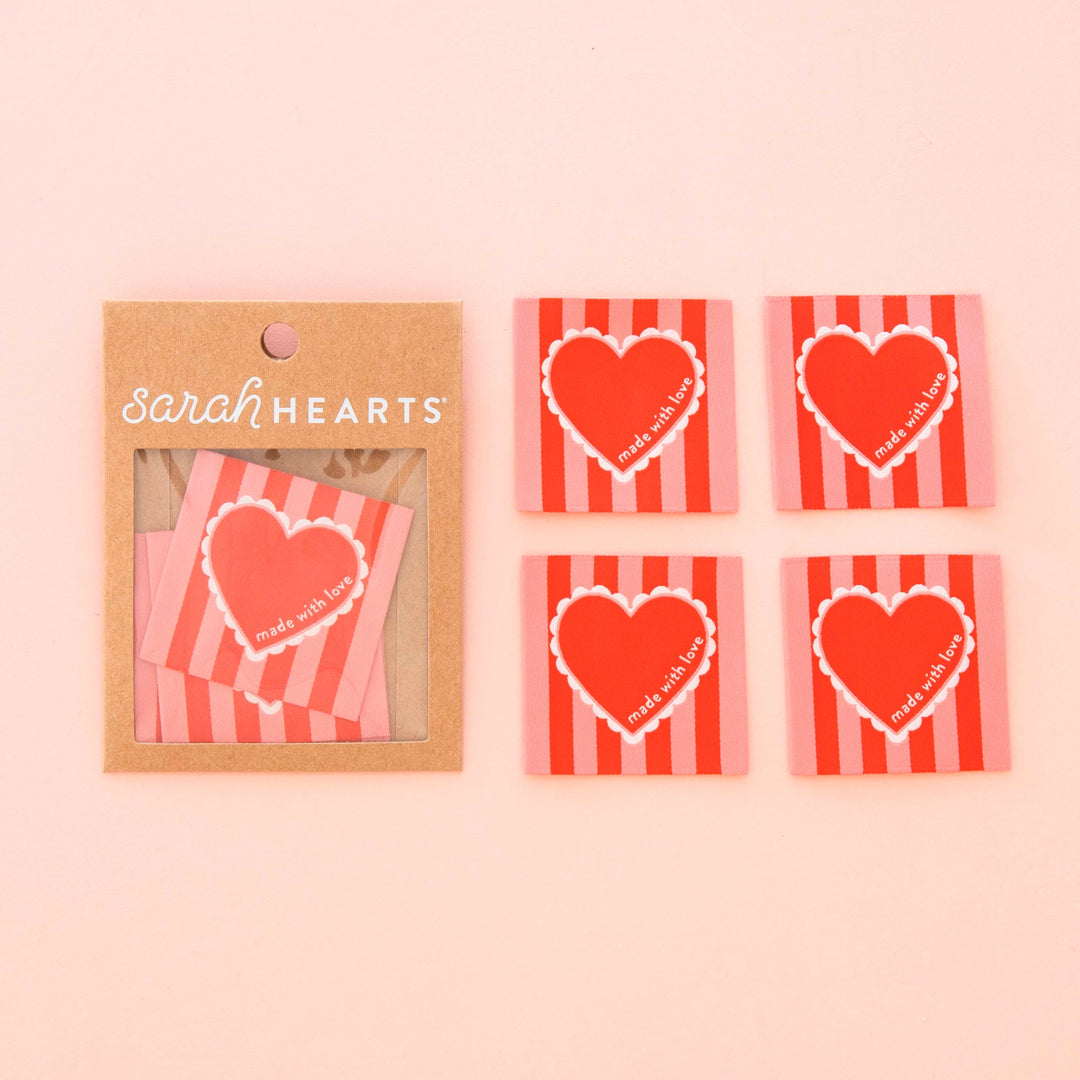 Webetiketten von Sarah Hearts: Made with Love Valentines Heart