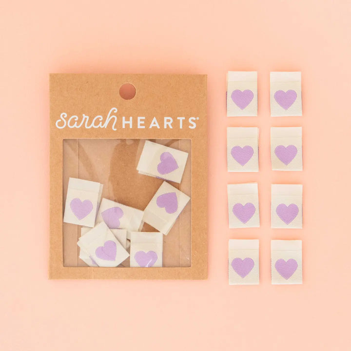 Webetiketten von Sarah Hearts: Purple Heart (8 Stück)