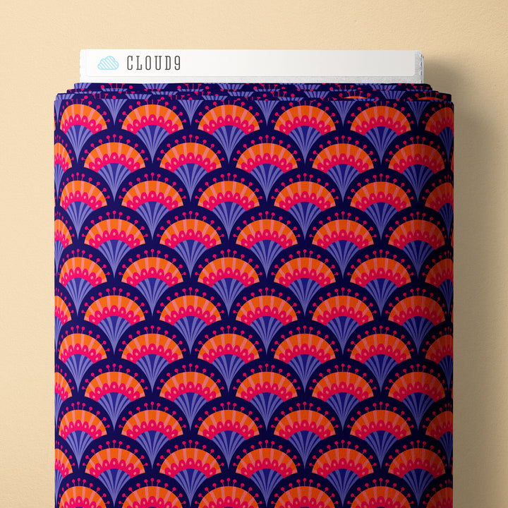 Cloud9 – Jojulein Design – Blooming Garden – Fan Flowers in Navy