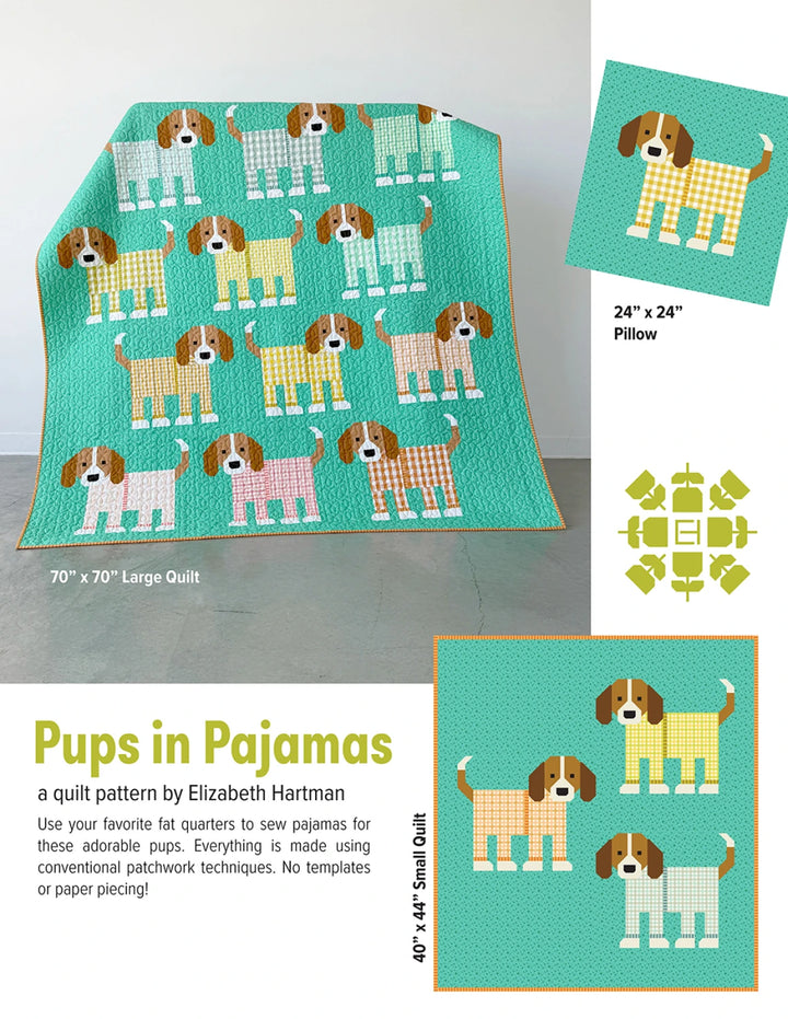 Schnittmuster Quilt "Pups in Pyjamas" von Elizabeth Hartman