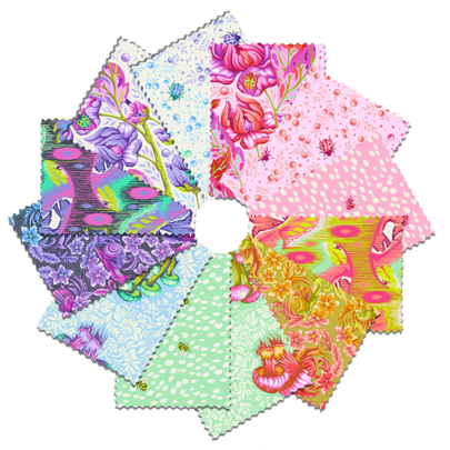 Vorbestellung - FreeSpirit - Tula Pink - Down to Earth - Halbe Meter Set 12 Stoffe (Auslieferung März 2027)