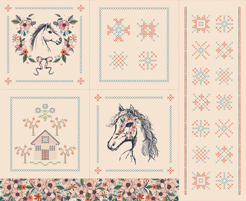 Art Gallery Fabrics - Maureen Cracknell - The Orchard - Horse Story Panel