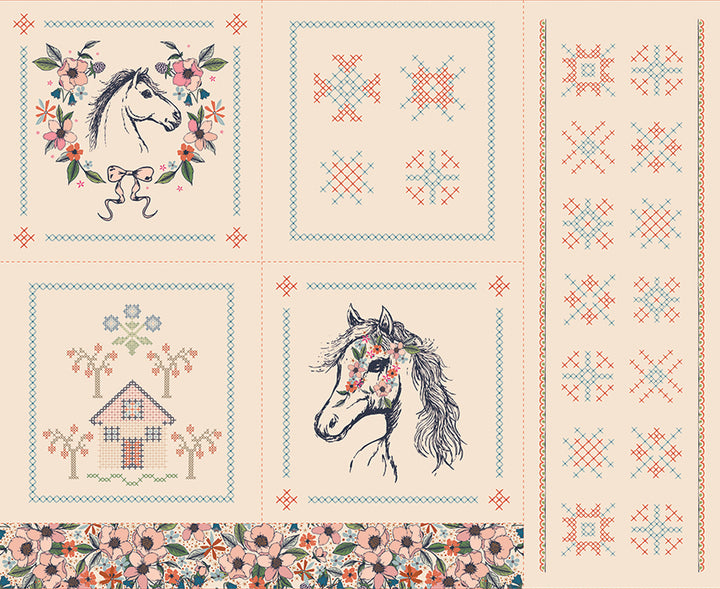 Art Gallery Fabrics - Maureen Cracknell - The Orchard - Horse Story Panel