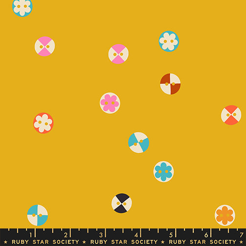 Ruby Star Society - Collaborative Collection - 1-800-Notion - Button in Goldenrod