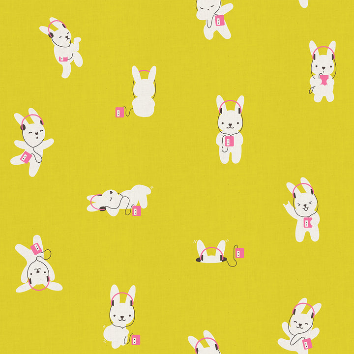 Ruby Star Society - Rashida Coleman-Hale - Lofi Linen - Citron Rabbeats (85% BW und 15% Leinen)