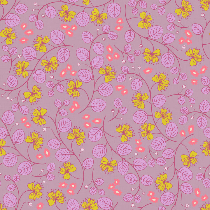Ruby Star Society - Rashida Coleman-Hale - Lofi Linen - Pale Lilac Caper Floral (85% BW und 15% Leinen)