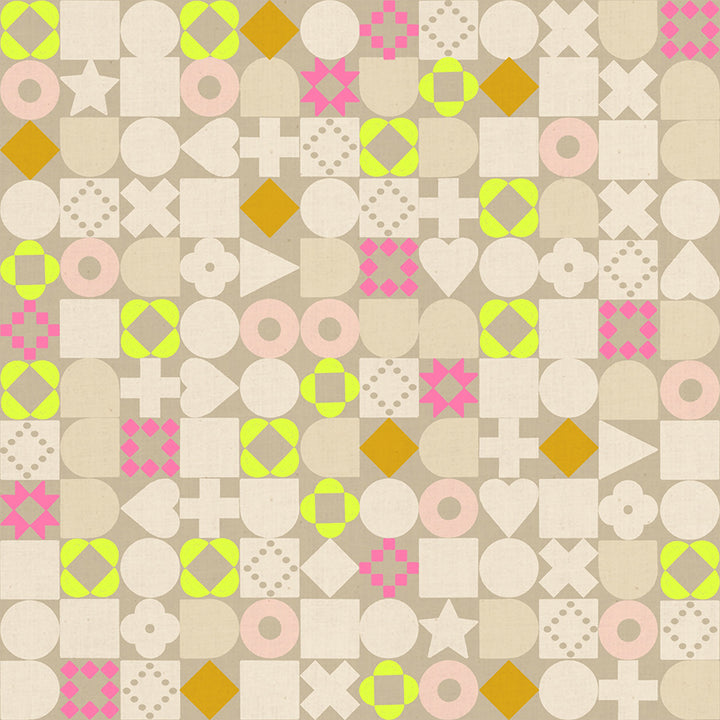 Ruby Star Society - Rashida Coleman-Hale - Lofi Linen - Khaki Blocked (85% BW und 15% Leinen)