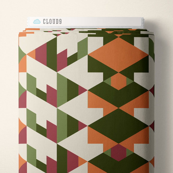 Cloud9 - Frank Lloyd Wright - American Bold - Hollyhock in Orange/Green